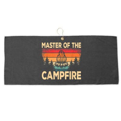 Funny Master Of The Campfire Camper Outdoorlife Camping Large Microfiber Waffle Golf Towel