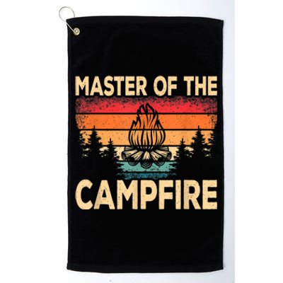 Funny Master Of The Campfire Camper Outdoorlife Camping Platinum Collection Golf Towel