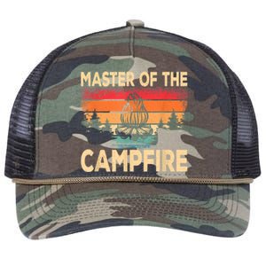 Funny Master Of The Campfire Camper Outdoorlife Camping Retro Rope Trucker Hat Cap