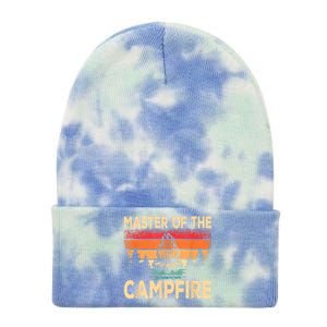 Funny Master Of The Campfire Camper Outdoorlife Camping Tie Dye 12in Knit Beanie