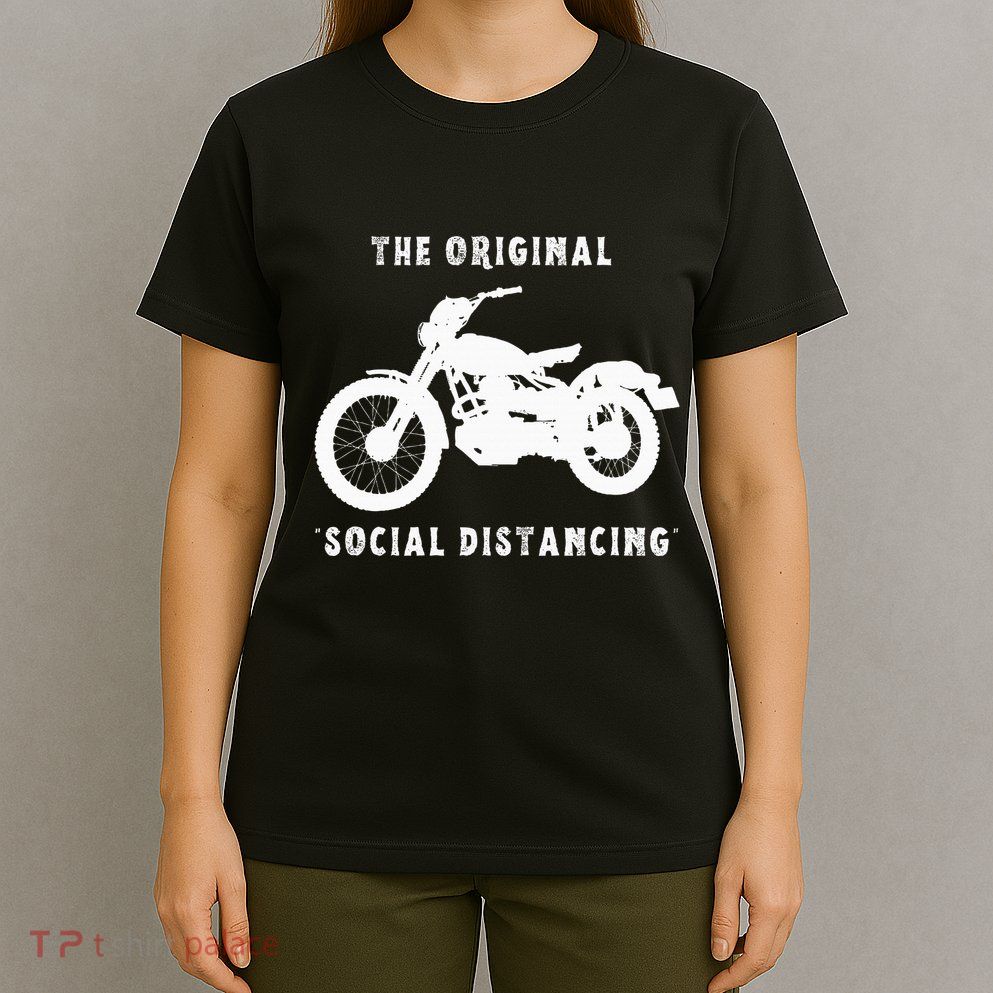 Funny Motorcycle Original Social Distancing T-Shirt