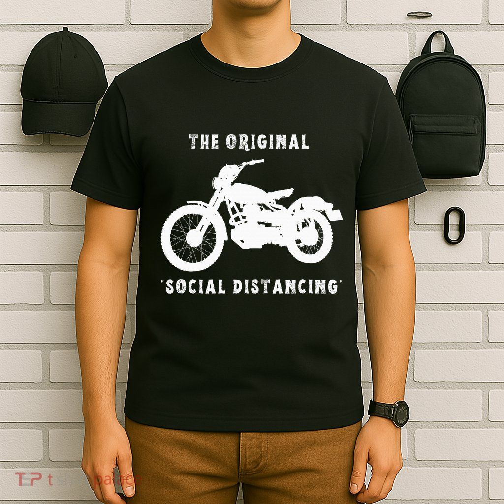 Funny Motorcycle Original Social Distancing T-Shirt