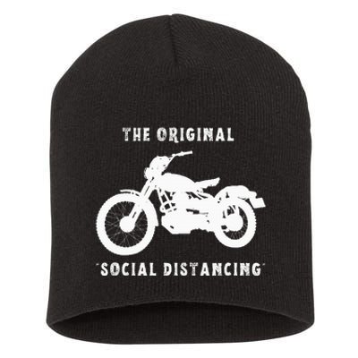 Funny Motorcycle Original Social Distancing Short Acrylic Beanie