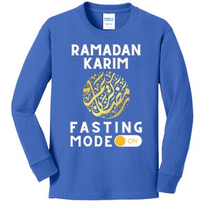 Fasting Mode On Funny Ramadan Mubarak Karim For Muslims Gift Kids Long Sleeve Shirt