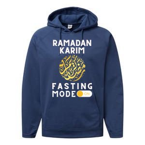 Fasting Mode On Funny Ramadan Mubarak Karim For Muslims Gift Performance Fleece Hoodie