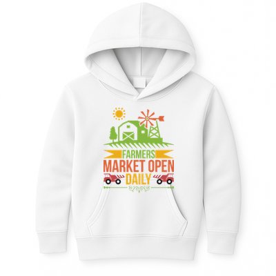 Farmers Market Open Daily Kids Hoodie