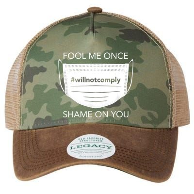 Fool Me Once I Will Not Comply Anti Mask No More Masks Legacy Tie Dye Trucker Hat