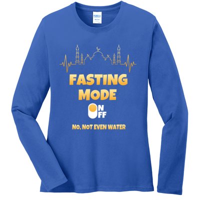 Fasting Mode On Not Even Water Ramadan Gift Ladies Long Sleeve Shirt