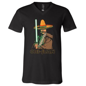 Funny Mexican Obi Juan Movie Parody Nerd Cinco De Mayo Gift V-Neck T-Shirt