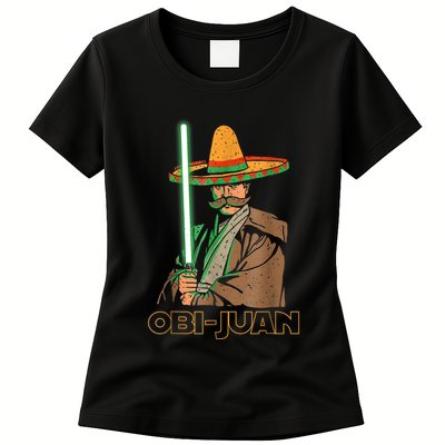 Funny Mexican Obi Juan Movie Parody Nerd Cinco De Mayo Gift Womens T-Shirt