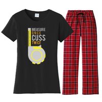 Funny Measure Once Cuss Twice Construction Worker Gift Women's Flannel Pajama Set