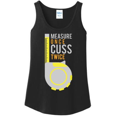 Funny Measure Once Cuss Twice Construction Worker Gift Ladies Essential Tank