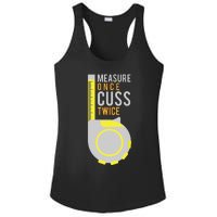 Funny Measure Once Cuss Twice Construction Worker Gift Ladies PosiCharge Competitor Racerback Tank