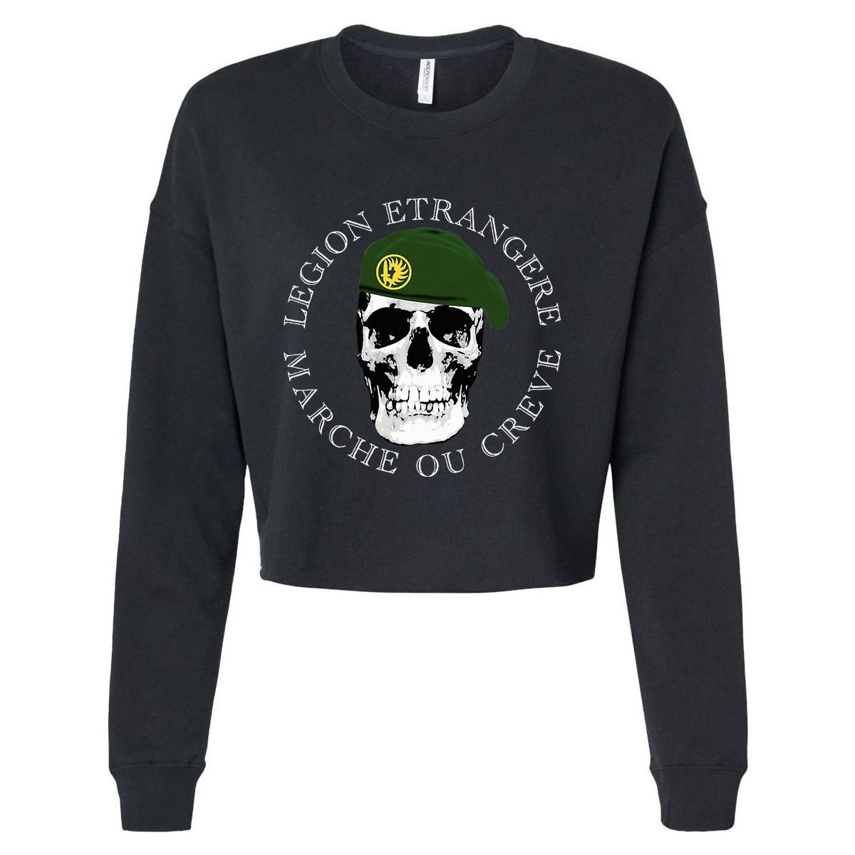 Foreign Marche Ou Creve Cropped Pullover Crew