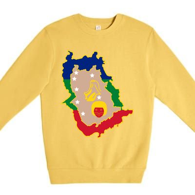 Flag Map Of Amazonas Venezuela Gift Premium Crewneck Sweatshirt