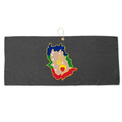 Flag Map Of Amazonas Venezuela Gift Large Microfiber Waffle Golf Towel