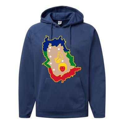 Flag Map Of Amazonas Venezuela Gift Performance Fleece Hoodie