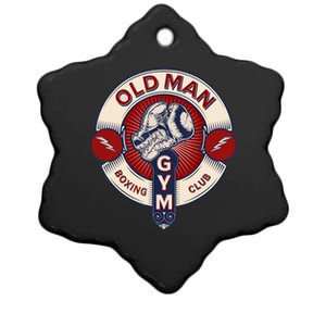 Funny MMA Old Man Boxing Club Combat Sports Ceramic Star Ornament