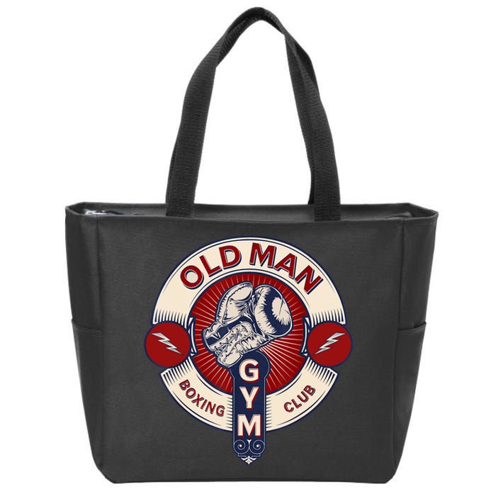 Funny MMA Old Man Boxing Club Combat Sports Zip Tote Bag