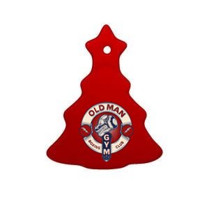 Funny MMA Old Man Boxing Club Combat Sports Ceramic Tree Ornament