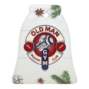 Funny MMA Old Man Boxing Club Combat Sports Ceramic Bell Ornament