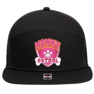 Funny Mommy Of The Birthday Girl Dog Paw Mom Matching Gift 7 Panel Mesh Trucker Snapback Hat