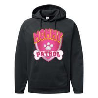 Funny Mommy Of The Birthday Girl Dog Paw Mom Matching Gift Performance Fleece Hoodie