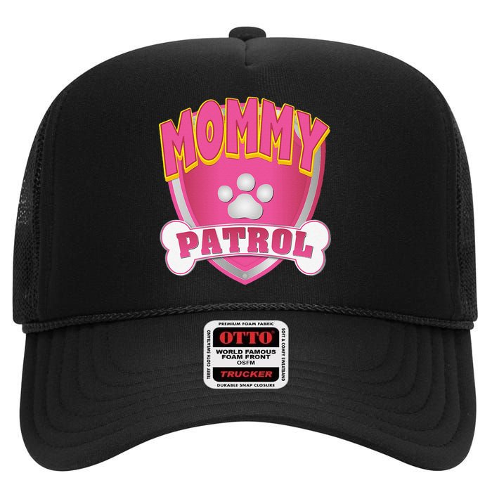 Funny Mommy Of The Birthday Girl Dog Paw Mom Matching Gift High Crown Mesh Back Trucker Hat