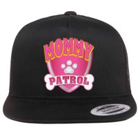 Funny Mommy Of The Birthday Girl Dog Paw Mom Matching Gift Flat Bill Trucker Hat