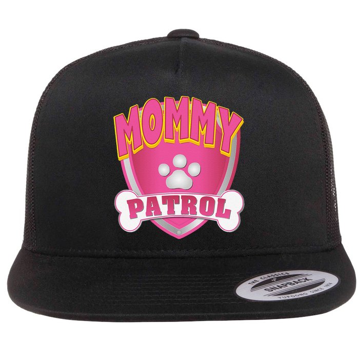 Funny Mommy Of The Birthday Girl Dog Paw Mom Matching Gift Flat Bill Trucker Hat