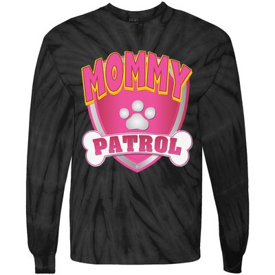 Funny Mommy Of The Birthday Girl Dog Paw Mom Matching Gift Tie-Dye Long Sleeve Shirt