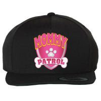 Funny Mommy Of The Birthday Girl Dog Paw Mom Matching Gift Wool Snapback Cap