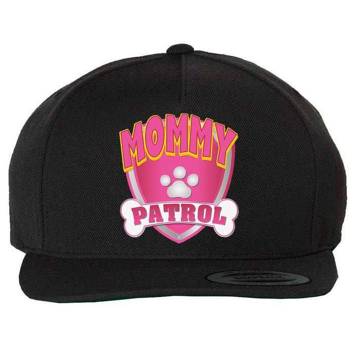 Funny Mommy Of The Birthday Girl Dog Paw Mom Matching Gift Wool Snapback Cap