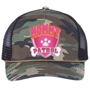 Funny Mommy Of The Birthday Girl Dog Paw Mom Matching Gift Retro Rope Trucker Hat Cap