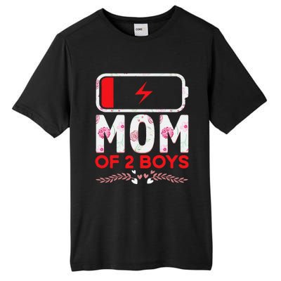 Funny Mom Of 2 From Son Mothers Day Birthday Tall Fusion ChromaSoft Performance T-Shirt