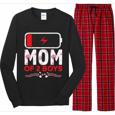 Funny Mom Of 2 From Son Mothers Day Birthday Long Sleeve Pajama Set