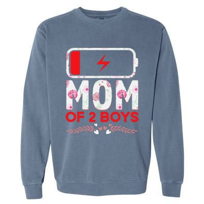 Funny Mom Of 2 From Son Mothers Day Birthday Garment-Dyed Sweatshirt