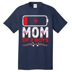 Funny Mom Of 2 From Son Mothers Day Birthday Tall T-Shirt