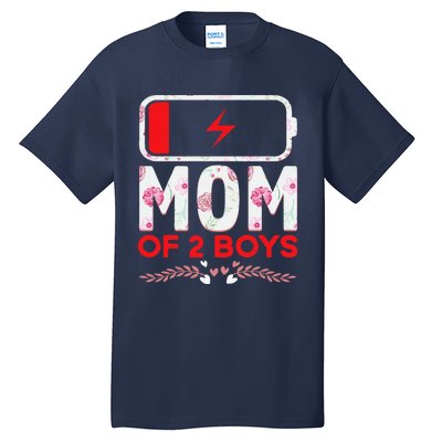 Funny Mom Of 2 From Son Mothers Day Birthday Tall T-Shirt