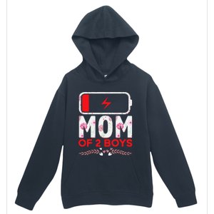 Funny Mom Of 2 From Son Mothers Day Birthday Urban Pullover Hoodie