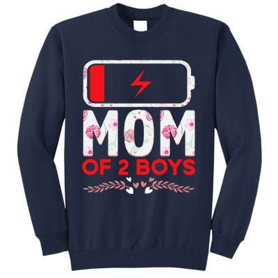 Funny Mom Of 2 From Son Mothers Day Birthday Tall Sweatshirt