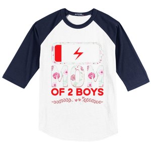 Funny Mom Of 2 From Son Mothers Day Birthday Baseball Sleeve Shirt