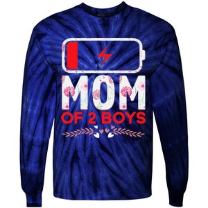 Funny Mom Of 2 From Son Mothers Day Birthday Tie-Dye Long Sleeve Shirt