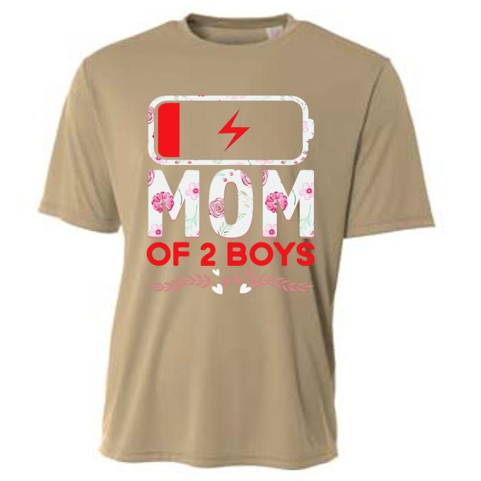 Funny Mom Of 2 From Son Mothers Day Birthday Cooling Performance Crew T-Shirt