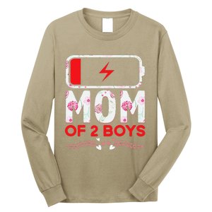 Funny Mom Of 2 From Son Mothers Day Birthday Long Sleeve Shirt