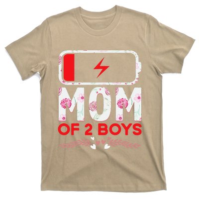 Funny Mom Of 2 From Son Mothers Day Birthday T-Shirt