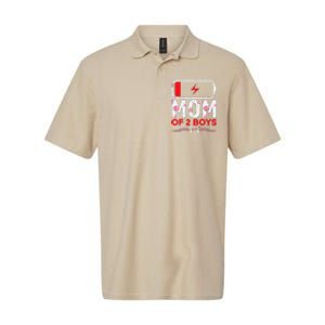 Funny Mom Of 2 From Son Mothers Day Birthday Softstyle Adult Sport Polo