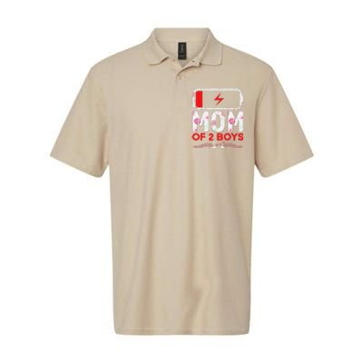 Funny Mom Of 2 From Son Mothers Day Birthday Softstyle Adult Sport Polo