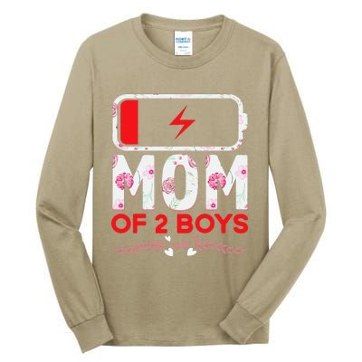 Funny Mom Of 2 From Son Mothers Day Birthday Tall Long Sleeve T-Shirt