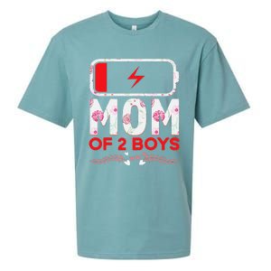 Funny Mom Of 2 From Son Mothers Day Birthday Sueded Cloud Jersey T-Shirt